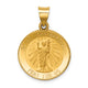 14k Polished and Satin St John Baptist Medal Hollow Pendant