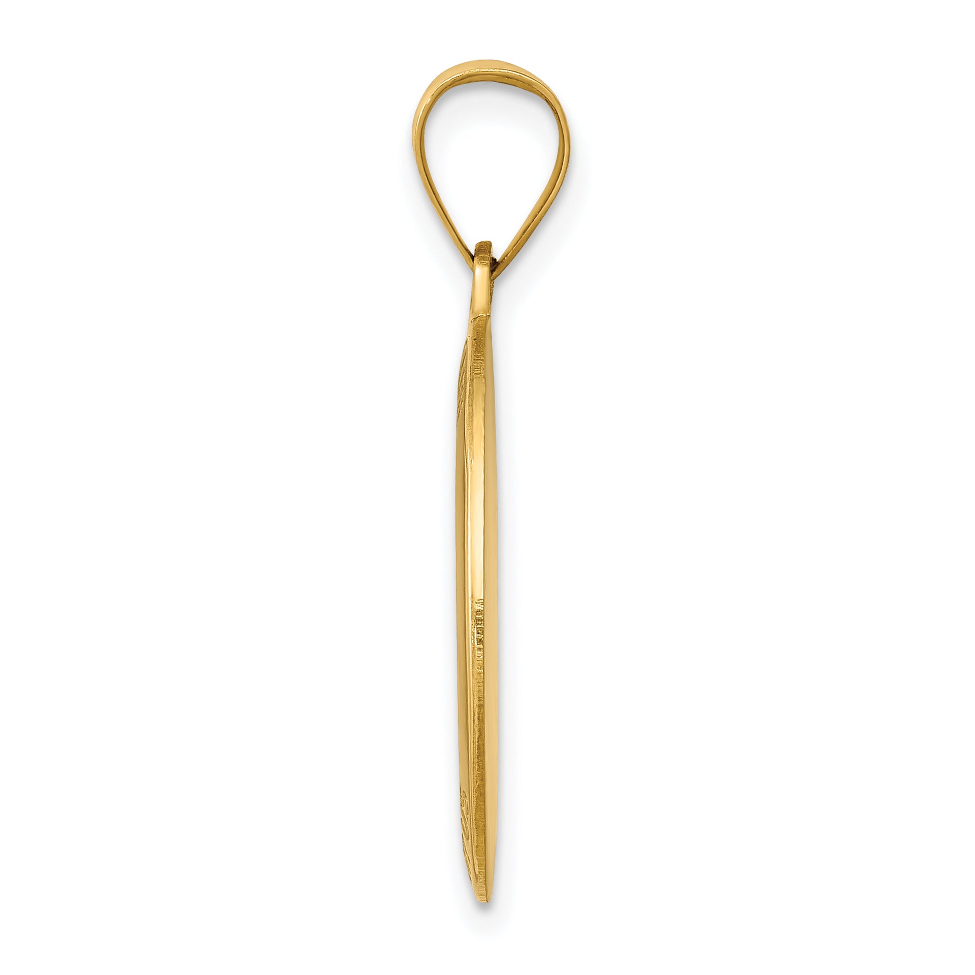 14k Polished and Satin St Joseph Medal Hollow Pendant