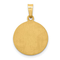 14k Polished and Satin St Lucy Medal Hollow Pendant