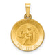 14k Polished and Satin St Luke Medal Hollow Pendant