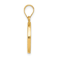 14k Polished and Satin St Matthew Medal Hollow Pendant