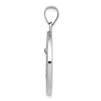 14k White Gold Polished/Satin St Michael Medal Hollow Pendant
