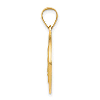14k Polished and Satin Mother Teresa Medal Hollow Pendant