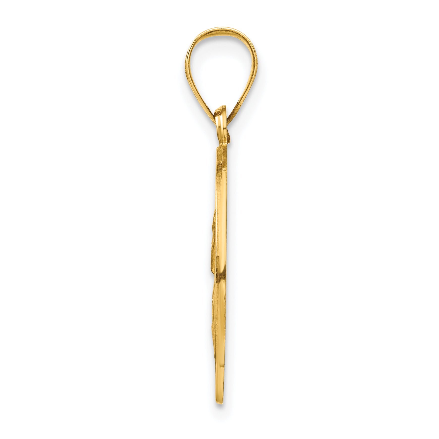 14k Polished and Satin St Paul Medal Hollow Pendant