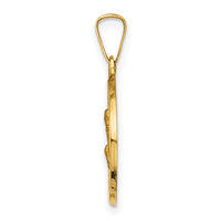 14k Polished and Satin St Peregrine Medal Hollow Pendant