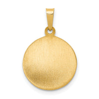 14k Polished/Satin First Holy Communion Medal Hollow Pendant