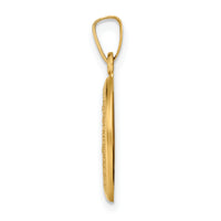 14k Polished and Satin Miraculous Medal Hollow Pendant
