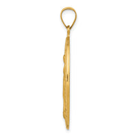 14k Hollow Polished And Satin Miraculous Medal Pendant