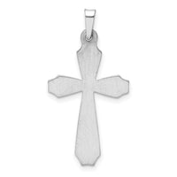 14K White Gold Textured and Polished Passion Cross Pendant