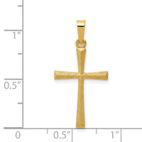 14k Textured and Polished Latin Cross Pendant