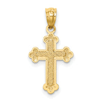 14k Gold Polished Small Budded Cross