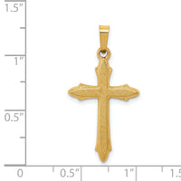 14k Textured and Polished Passion Cross Pendant