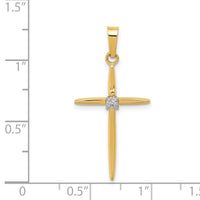 14k Diamond Polished Passion Cross Pendant