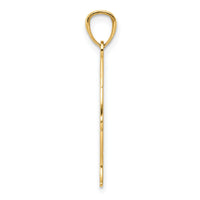 14K Gold Polished JESUS Fish Pendant