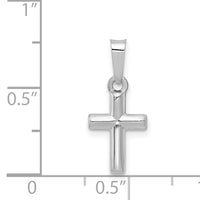 14k White Gold Polished Cross Pendant