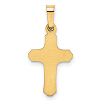 14k Polished and Textured Cross Pendant