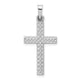 14k White Gold Polished Lattice Cross Pendant