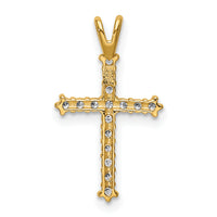 14k Polished CZ Cross Chain Slide