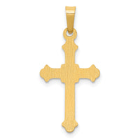 14k Polished Fleur de Lis Cross Pendant