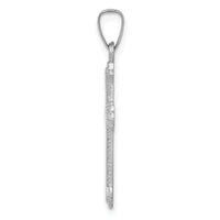 14k White Gold Polished Cross Pendant