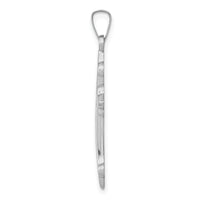 14k White Gold Polished Fleur de Lis Cross Pendant