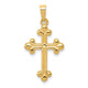 14k Polished Budded Cross Pendant