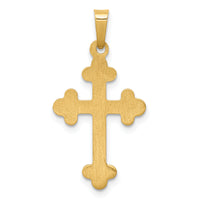 14k Polished Budded Cross Pendant
