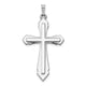 14k White Gold Polished and Satin Cross Pendant