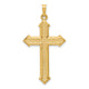 14k Polished and Textured Passion Cross Pendant