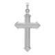 14k White Gold Polished and Textured Cross Pendant