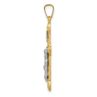 14k Two-tone Polished INRI Crucifix Pendant