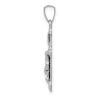14k White Gold Polished INRI Crucifix Pendant