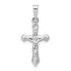 14k White Gold Polished INRI Crucifix Pendant