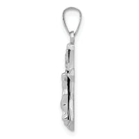 14k White Gold Polished INRI Crucifix Pendant