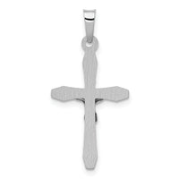 14k White Gold Polished INRI Crucifix Pendant