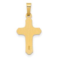 14k Two-tone Polished and Textured INRI Crucifix Pendant