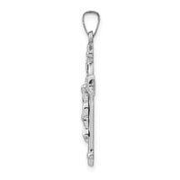 14k White Gold Polished INRI Crucifix Pendant