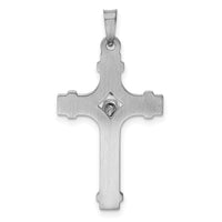 14k White Gold Polished INRI Crucifix Pendant