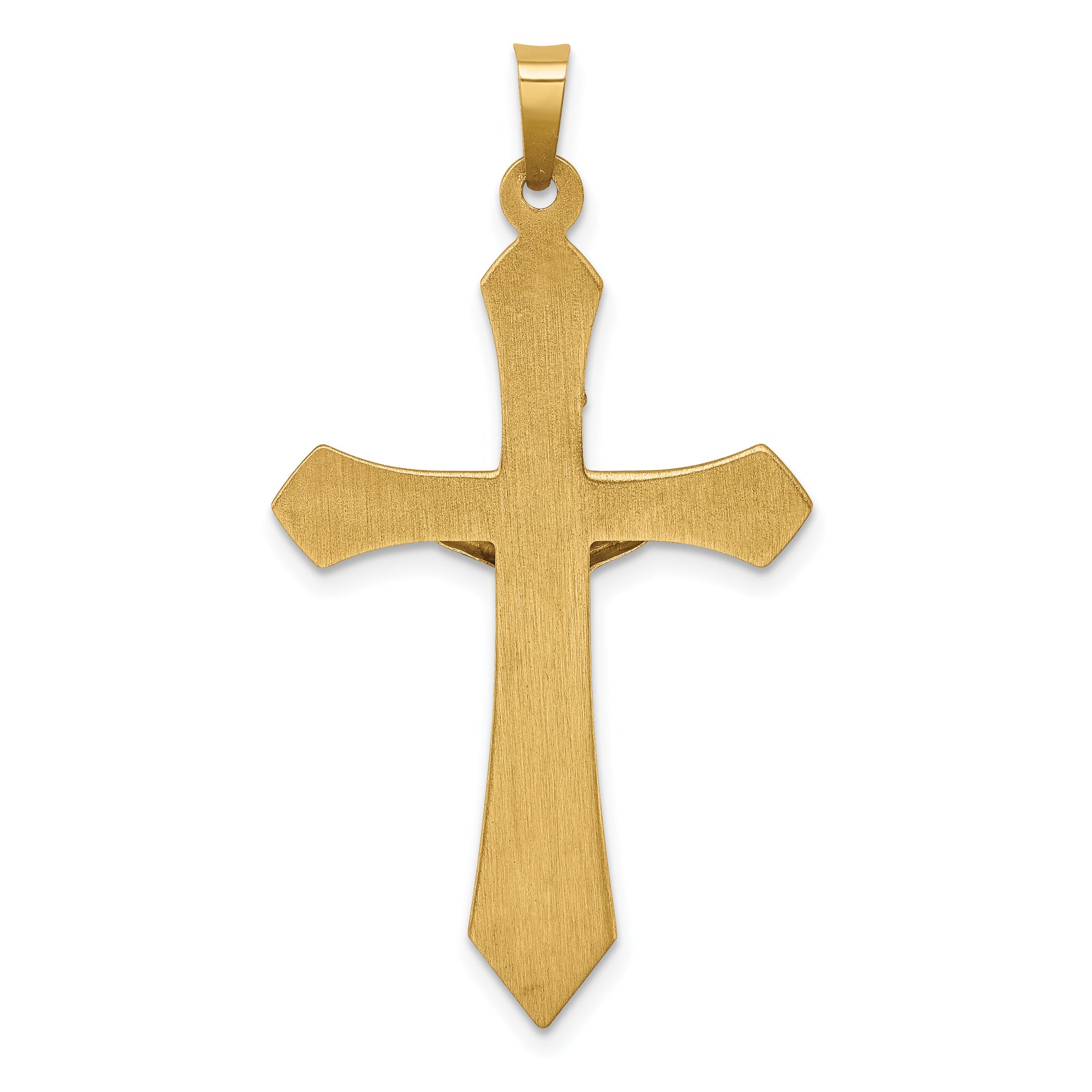 14k Two-tone Polished INRI Crucifix Pendant