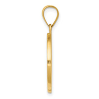 14K Polished Satin Hollow Divino Nino Round Medal Pendant
