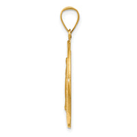 14k Polished and Satin Hollow Spanish Miraculous Medal Pendant