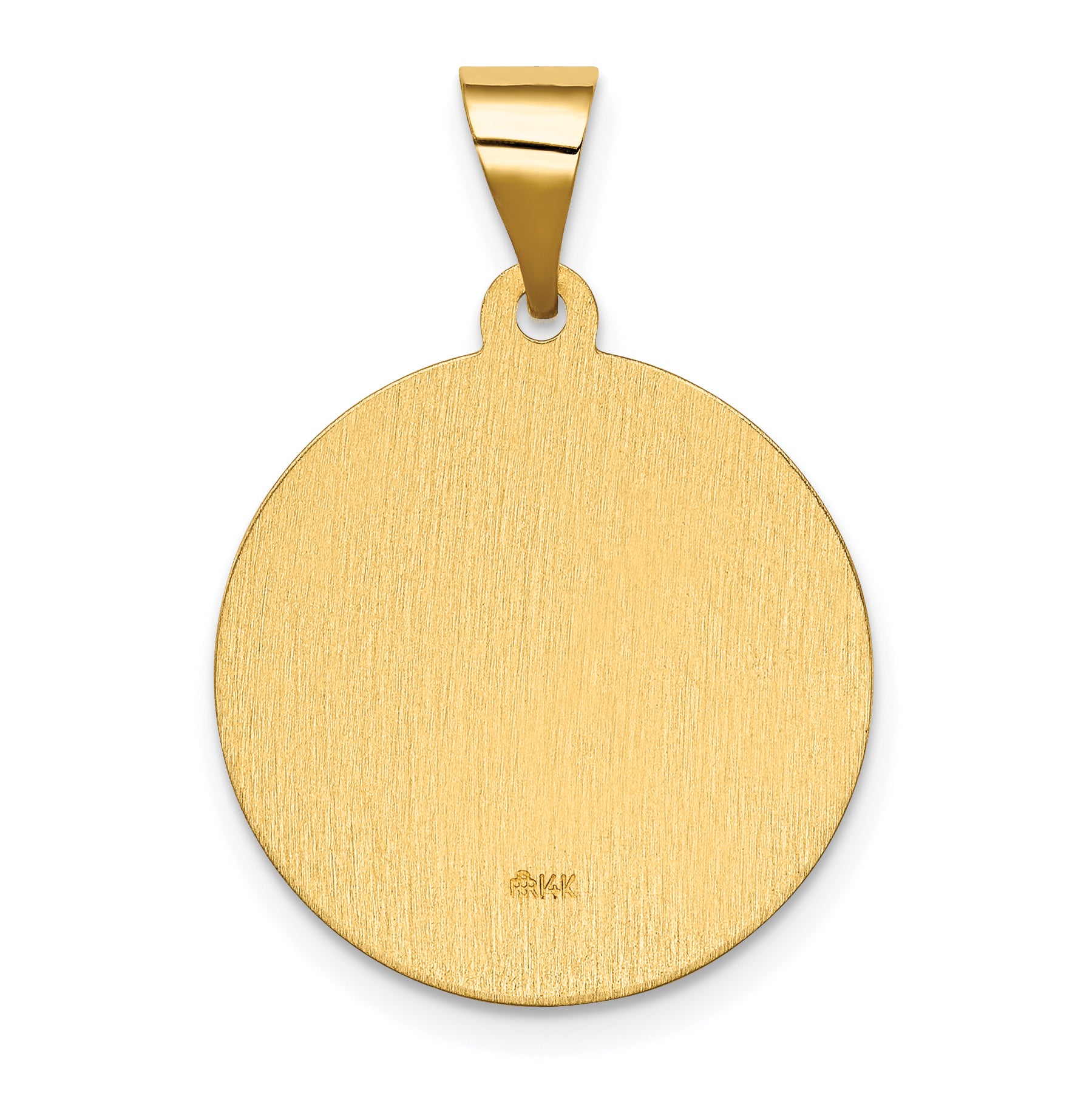 14K Polished/Satin Spanish Our Lady Guadalupe Hollow Medal