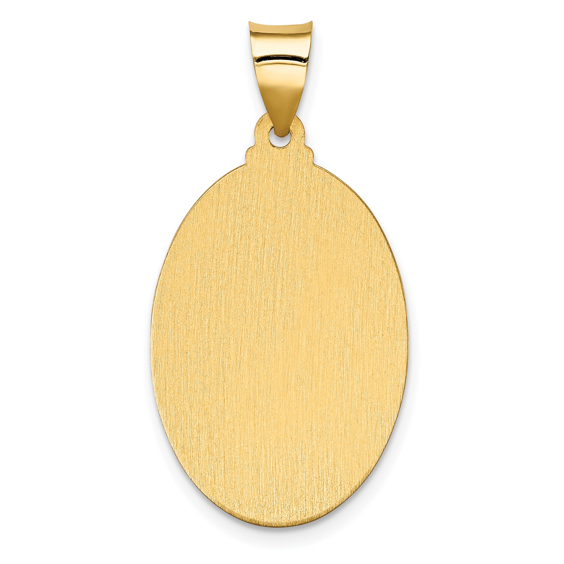14K Polish/Satin Hollow Spanish Lady Of Guadalupe Medal Pendant