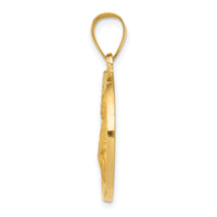 14K Polished/Satin St. Agatha Hollow Medal Pendant