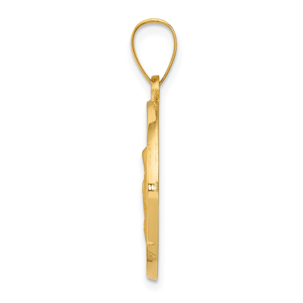 14K Polished/Satin Hollow Spanish Saint Anne Medal Pendant