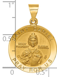 14K Polished/Satin St. Daniel Hollow Medal Pendant