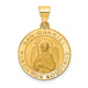 14K Polished/Satin Hollow Spanish St. Gabriel Medal Pendant