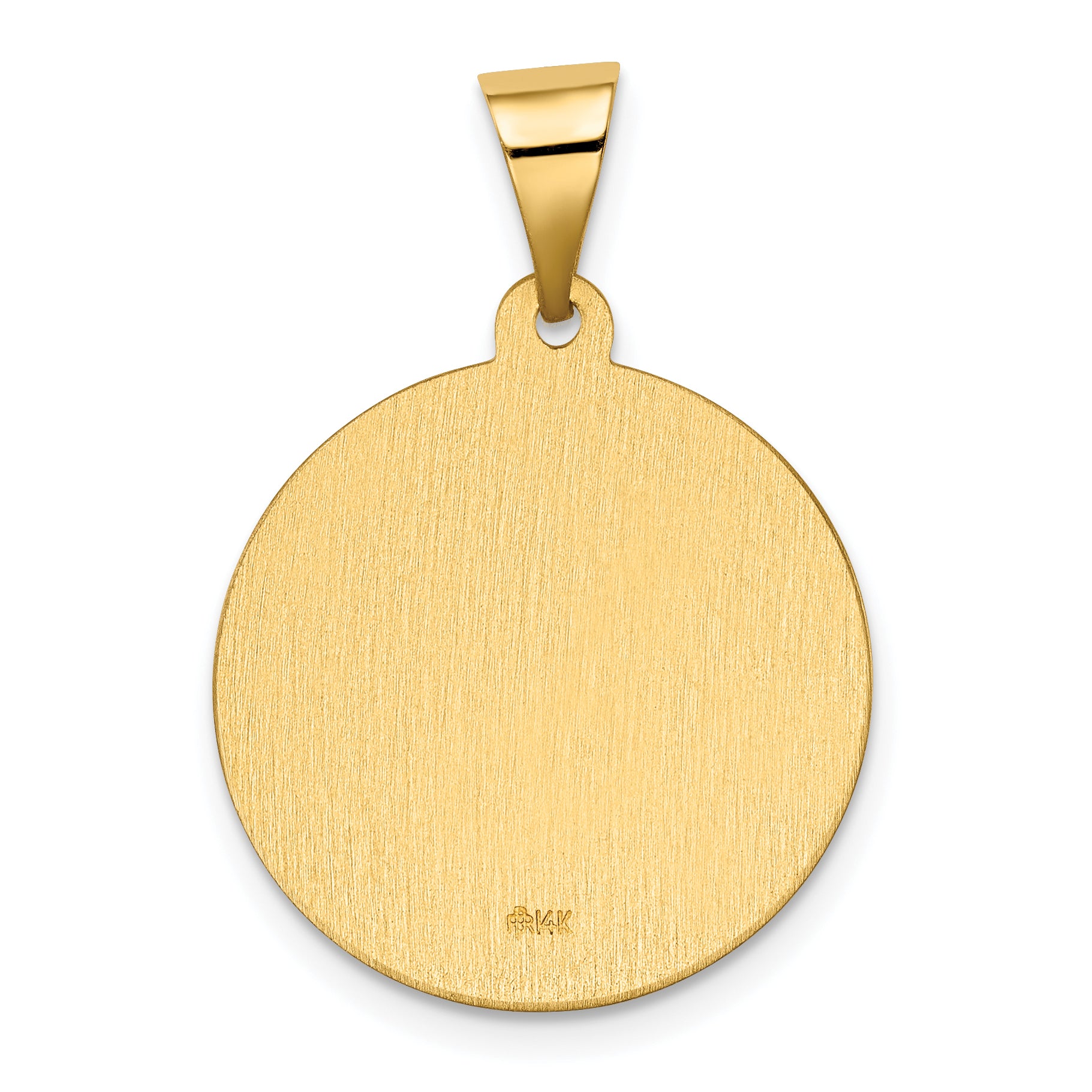 14K Polished/Satin Hollow Spanish St. Gabriel Medal Pendant