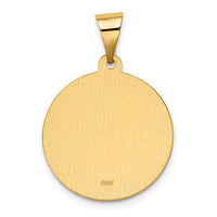 14K Polished/Satin Hollow Spanish St. Gabriel Medal Pendant