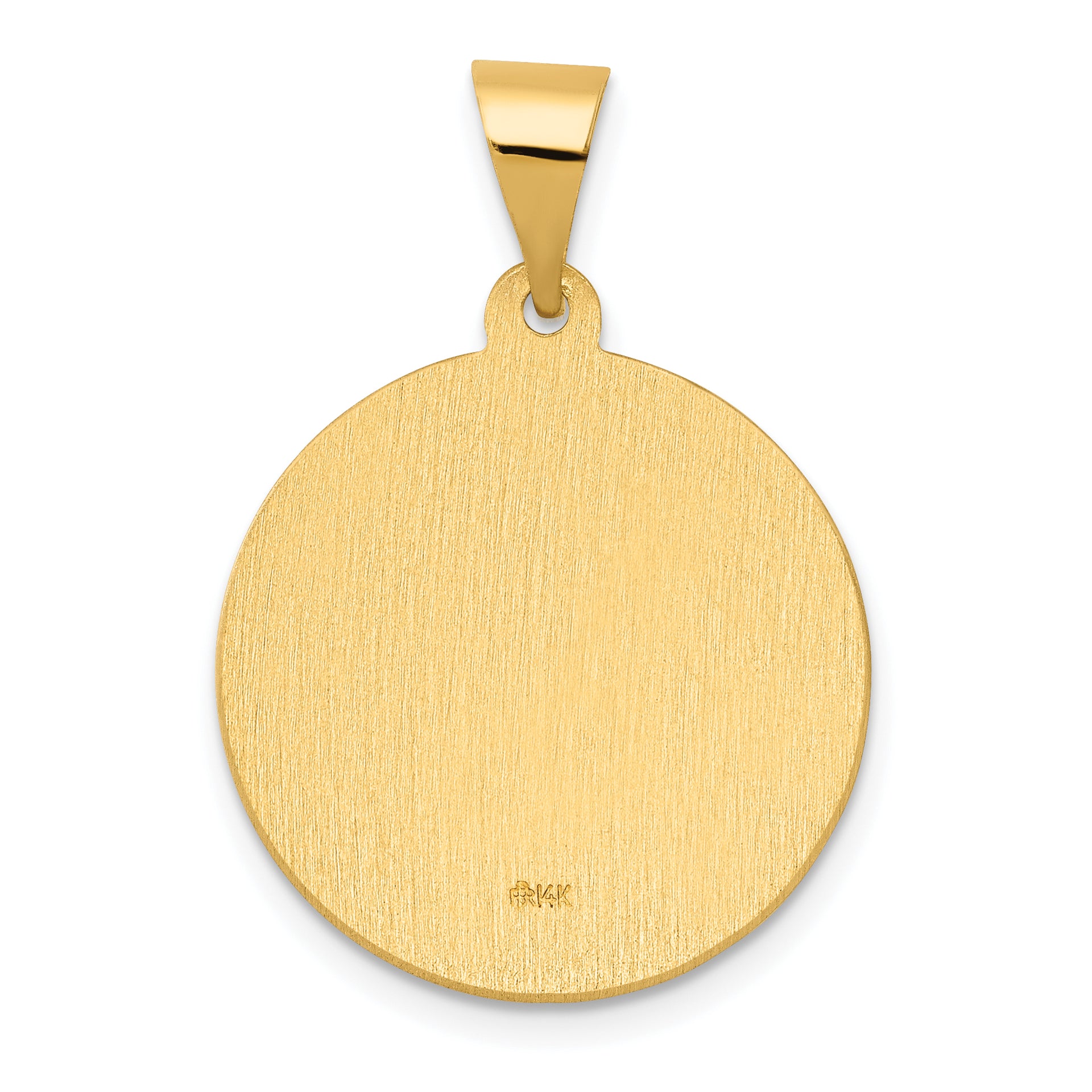 14K Polished/Satin Hollow Spanish San Jose Medal Pendant
